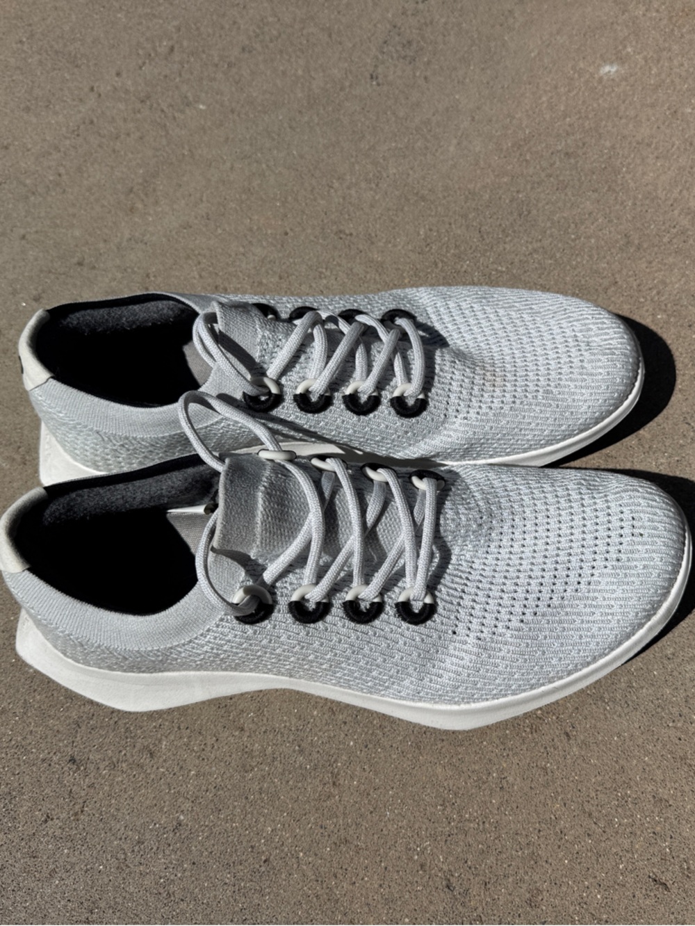 allbirds Men's Light Gray Knit Lace-Up Sneakers